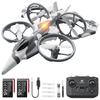 Deerc HT15 Radio-Controlled Fighter Drone, Land and Air Use, Under 100g, No License Required, Mini Drone Helicopter Toy for Kids, Indoor Use, 2
