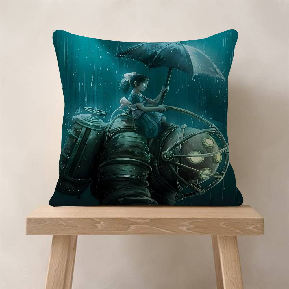 PC BioShock Game Cushion Cover Car Throw Pillow Case For Sofa Car Christmas Gift