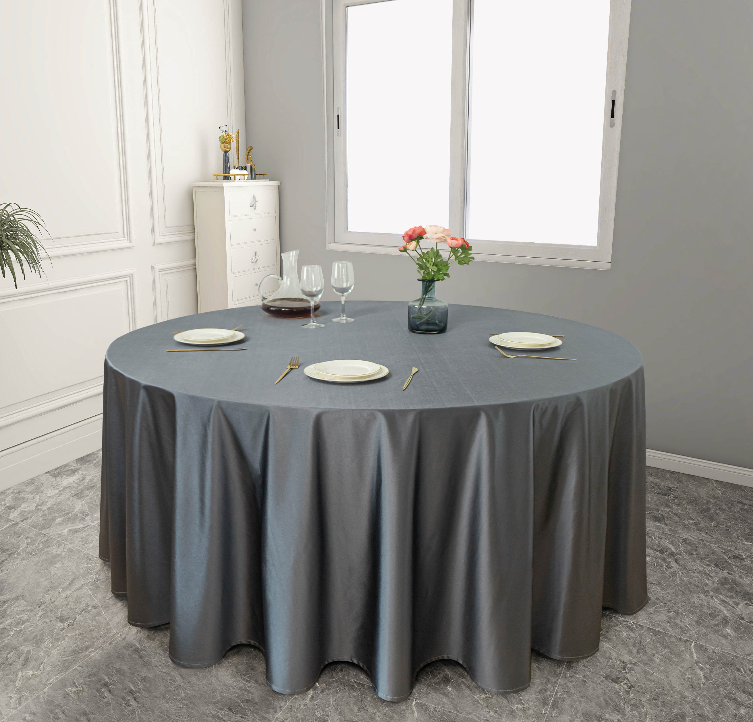 Чистый цвет современная минималистская атласная скатерть утолщенная многоцветная — фото 15