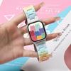 Candy Colored Resin Strap for Apple Watch 49mm 45mm 44mm 42mm 41mm 40mm 38mm Compatible with iWatch Series 9 8 7 Se 6 5 3 Ultra