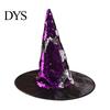 Magic Wizard Hat for Women Reversible Sequin Witch Hat, Sparkly Glitter Large Sparkling Flip Halloween Costume Party Cosplay, Masquerade
