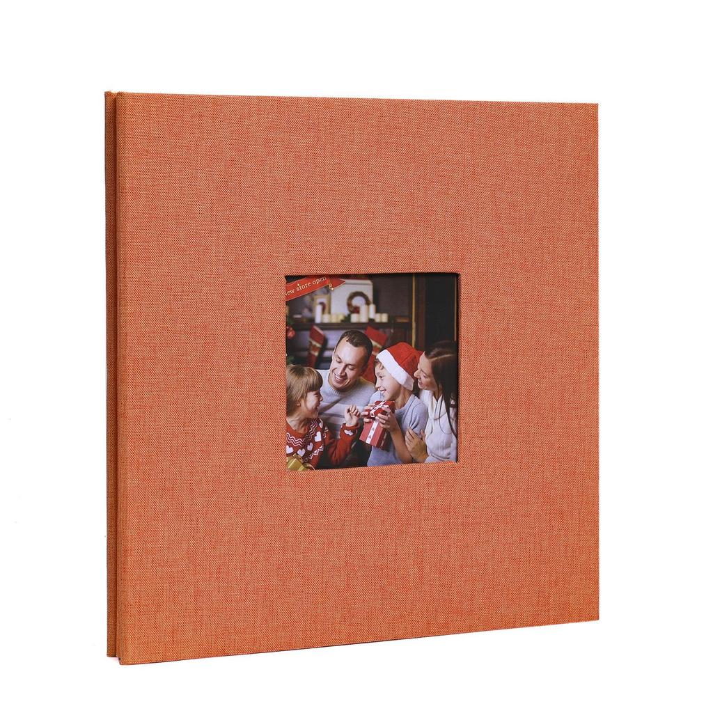 Handgefertigtes 16-Zoll Jute Fotoalbum, Selbstklebend mit Fenster, Große Speicherkapazität