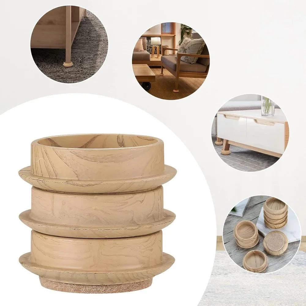 Chair Foot Cover 2/4/6/8 PCS Diagonal Leg Floor Protectors Wooden Circles Felt Pads Furniture Table Feet Protect Floors