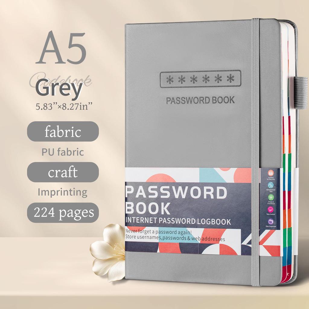 Cross-border A5 Password Notebook with Letter Labels for Account and Website Management