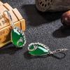 Sace Gems Orecchini in agata verde pavone stile nazionale da donna in corindone rosso calcedonio verde pavone orecchini stile palazzo gioielli retrò