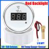 Red Light 52mm Oil Temperature Gauge+Sensor with Alarm Digital 50~150 Celsius Oil Temp Meter for Marine Boat Car 12V24V Custom