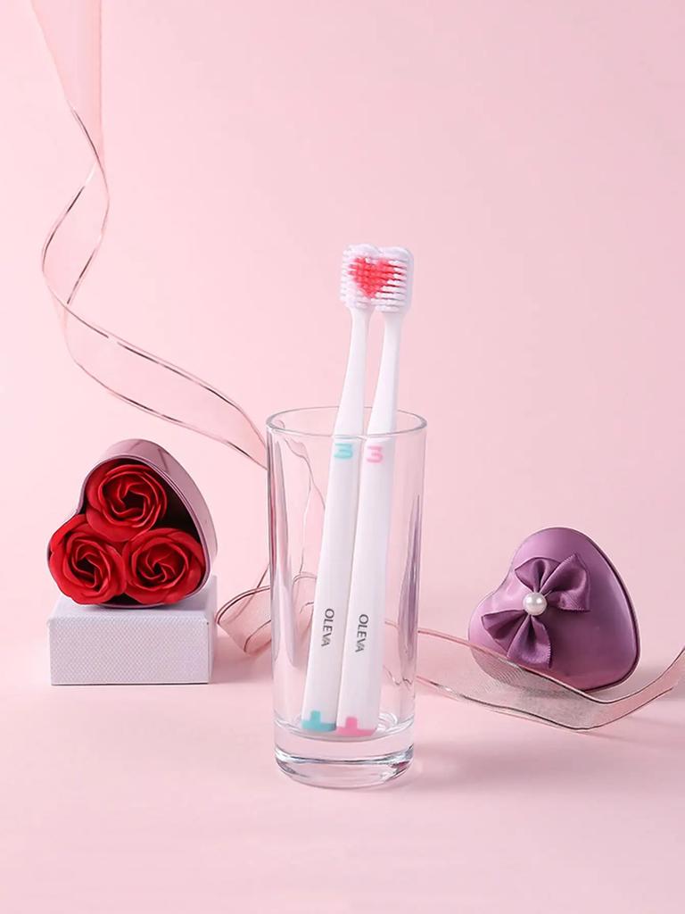 2PCS - Love Couple Fine Hair Cleaning Toothbrush - Color Random