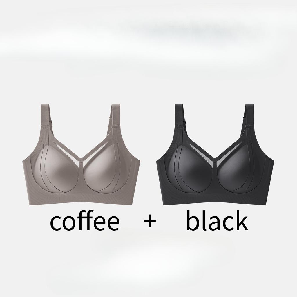 Women Invisible Liquid Foundation Bra Seamless Anti‑Gravity Lift Plus Size Minimizer Bra Thin Large Bust Bra Gather Side Fat
