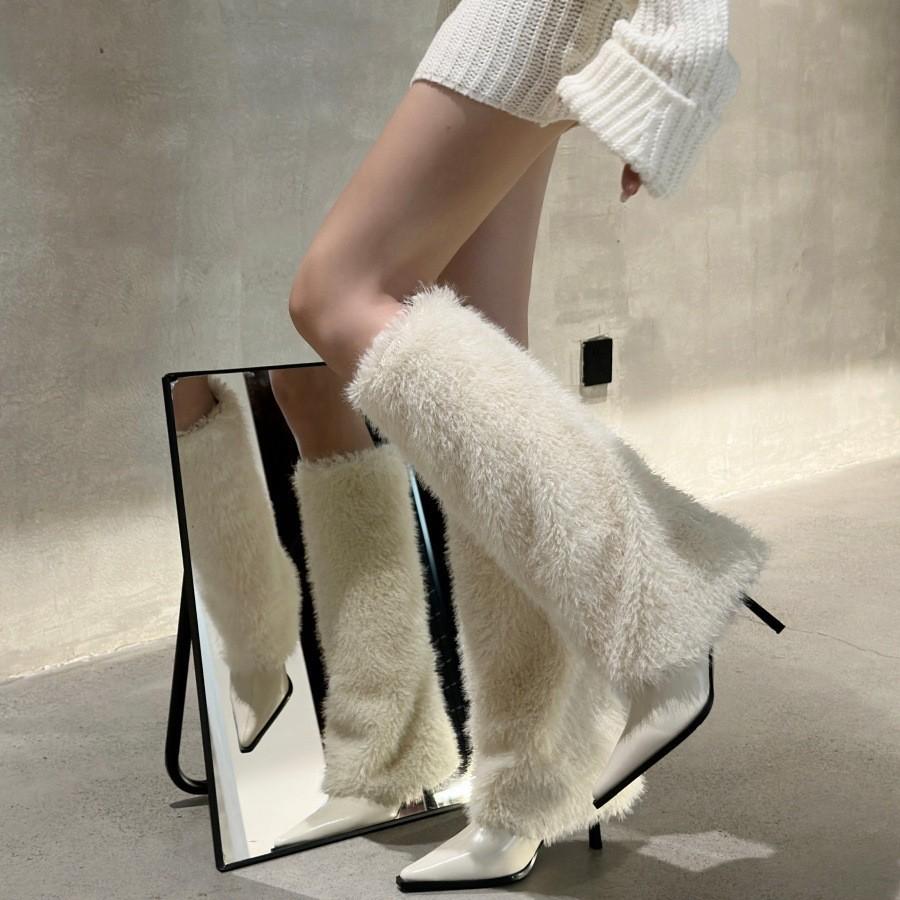 French Celebrity Style Hair Boots Children 2025 Autumn and Winter New Pointed Thin Heel High Heel Women's High Boots