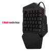 HXSJ Single Hand Membrane Keycap Gaming Keyboard 35 Keys Single Hand Keypad with FN Keys