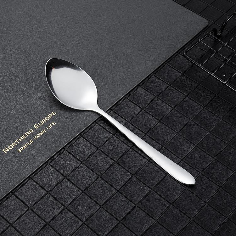 Bare solid color stainless steel spoon Yuan household eating spoon stirring spoon coffee spoon tableware set