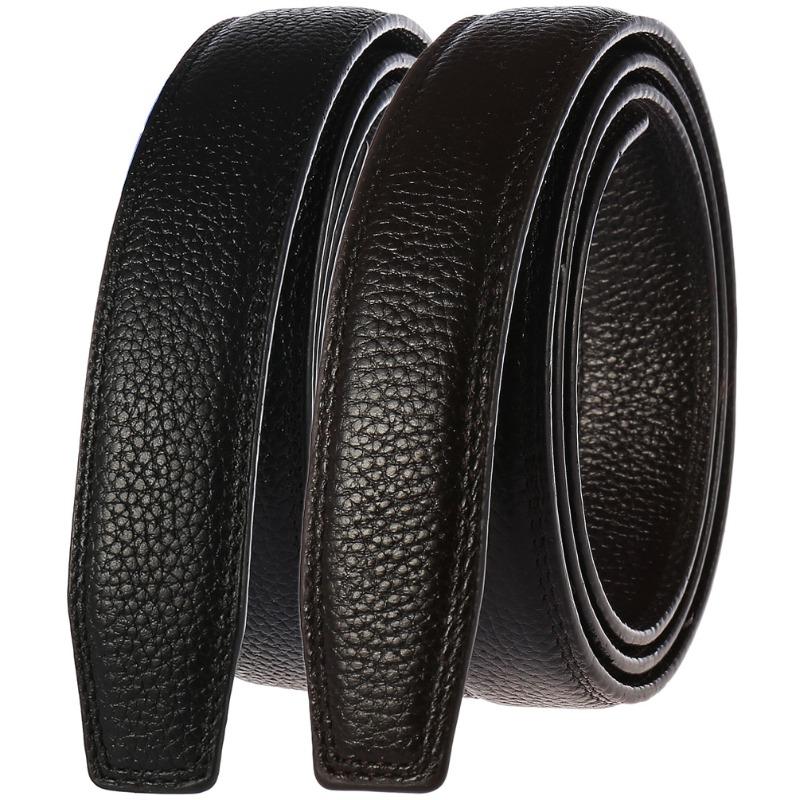 Alloy Automatic Buckle Top Grain Leather Belt - Men's Leather Belt - Genuine Leather Belt