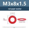Yigu Red Mica Paper Washer Gasket M2-M20 Flat Washer
