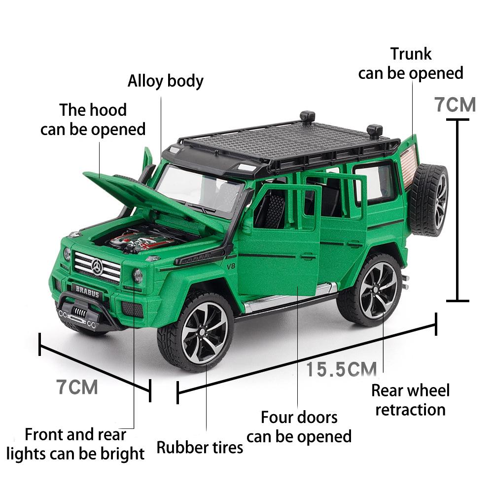 Model de mașină Benz G550 la scară 1/32 de jucărie, mașină de jucărie cu tragere înapoi cu sunet și lumină pentru copii mici, băieți, fete, colecție de cadouri