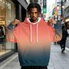 Men's Gradient Print Hoodie with Pocket, Casual Athletic Sweatshirt