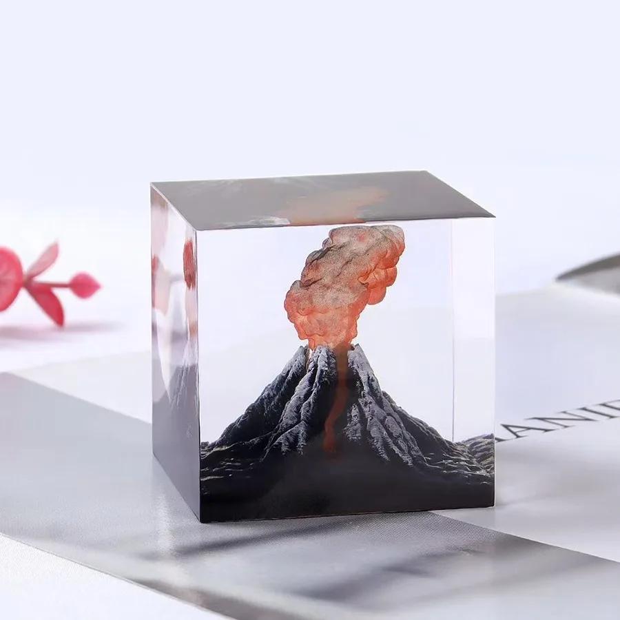 Volcano Mushroom Cloud Lamp Resin Lamp Living Room Room Decoration 3D Night Light Rechargeable Christmas Party Gift Ornament