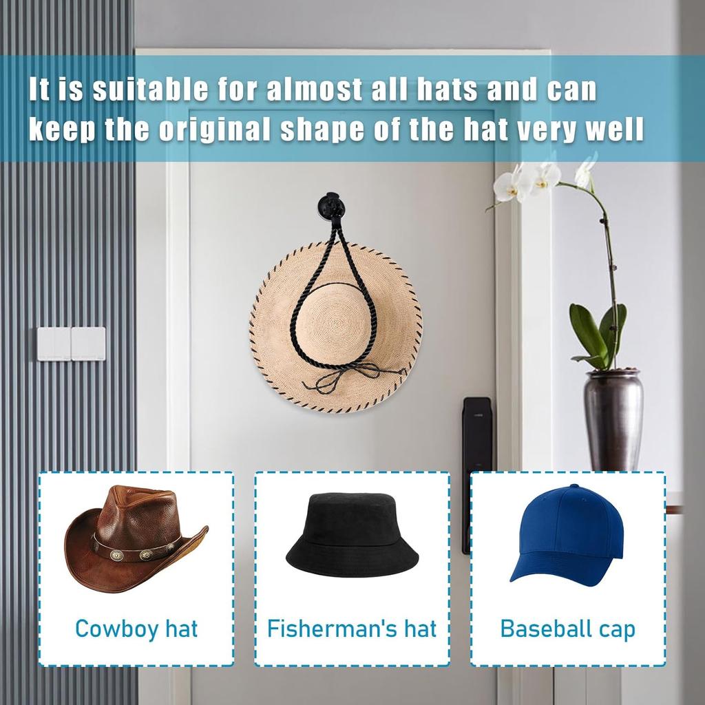 Ziciner Cowboy Hat Mounts For Your Vehicle, Hat Mounts With Suction Cup, Hat Holder Rack To Keeps Your Hat Securely On The Dash, Auto Universal