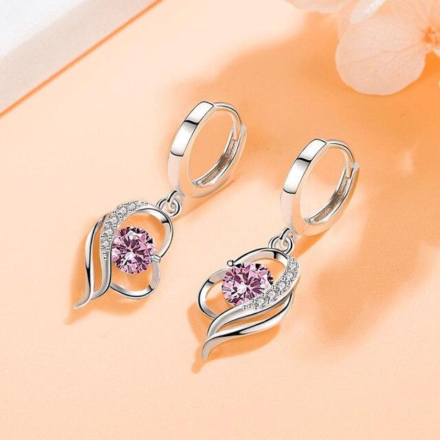 

Новые женские серьги из стерлингового серебра 925 пробы, модные роскошные серьги в форме сердца с микро-инкрустацией цирконием, пара серег, ювелирный подарок