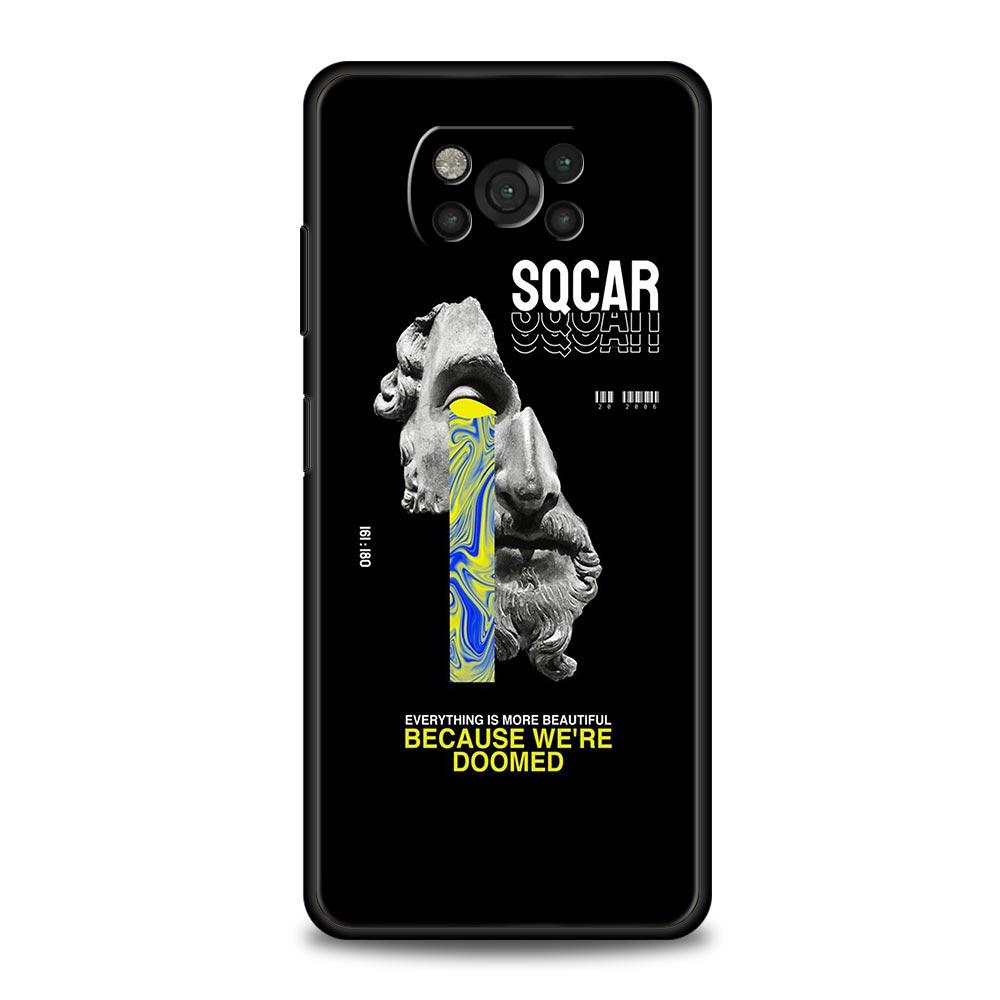 Cartoon Statue Abstract Art Phone Case Cover for Xiaomi Poco F7 Ultra F6 F5 F4 F3 X6 X5 X4 X3 NFC C51 C55 M4 GT Soft TPU Shell