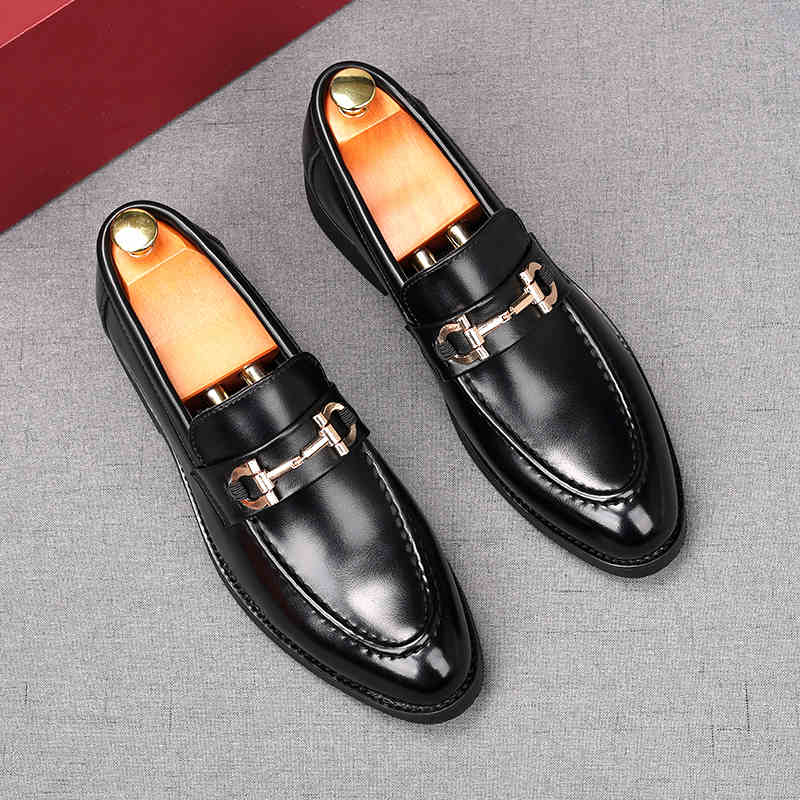Novedad Zapatos de Vestir de Boda para Hombre con Botón de Metal Blanco Negro Zapatos Planos Casuales para Hombre Mocasines para Regreso a Casa Baile Zapatillas Hombre