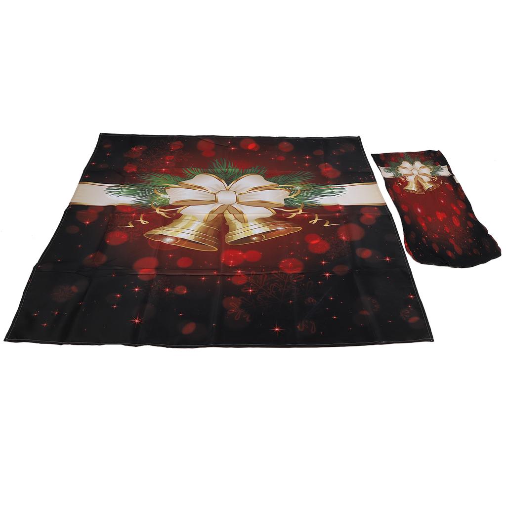 Christmas Tablecloth Chair Covers Set for Home Kitchen Dining Room Festive DecorationBell Type