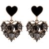 Elegant Black Diamond Silver Needle Earrings: High-End, Fashionable, Versatile Luxury
