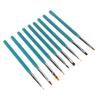 9Pcs Nail Art Brush Set Nylon Hair Nail Design Brushes with Transparent Blue Metal Rod for DIY Nail