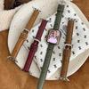 Cute Love Star Cat Pattern Leather Bracelet For Apple Watch Band Series 11/10/9/8/7/Ultra iWatch Strap 49/46/45/44/42/41/40/38mm