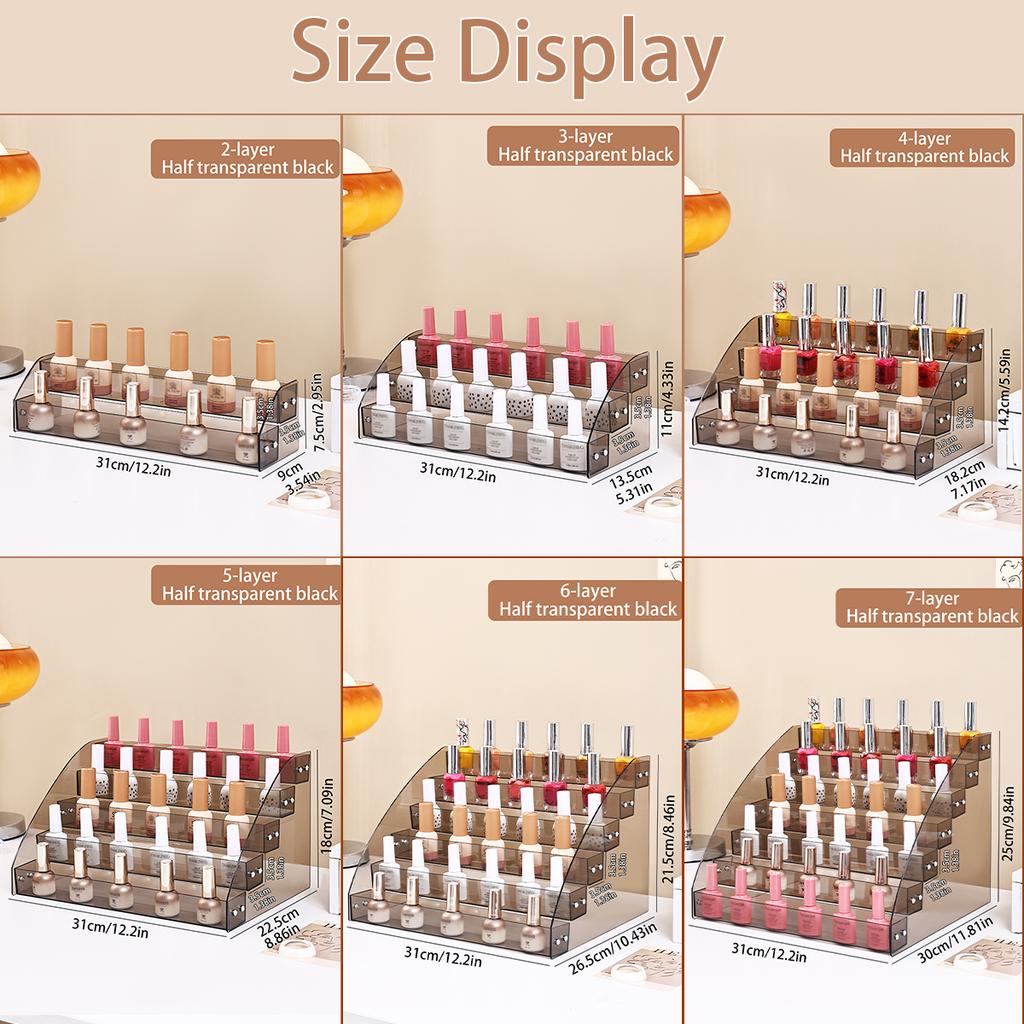 1pc multi-function 2/3/4/5/6/7 layer acrylic nail polish display shelf cosmetics shelf lipstick shelf nail polish storage shelf