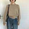 Winter Knitted Sweater Women Vintage Loose O-neck Casual Lazy Oaf All-match Pullover Sweaters Female Solid Jumper Knitwear Tops