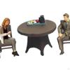 1/64 Men and Women Chatting Model People Figurines Chair Table Tiny for Diorama