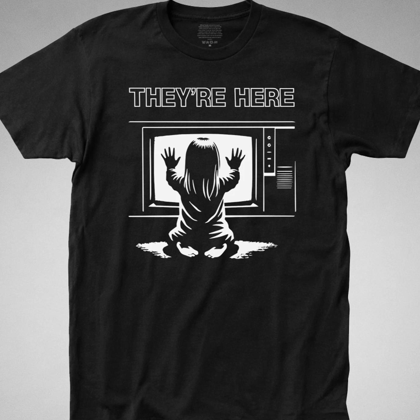 THEY RE HERE T-SHIRT poltergeist 80s movie dvd supernatural horror poster tv tee L