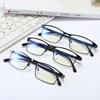 New Finished Myopia Glasses Men Business Anti-Blue Light Glasses Square Frame Prescription Eyeglasses Diopter 0 -0.5 -1.0~6.0
