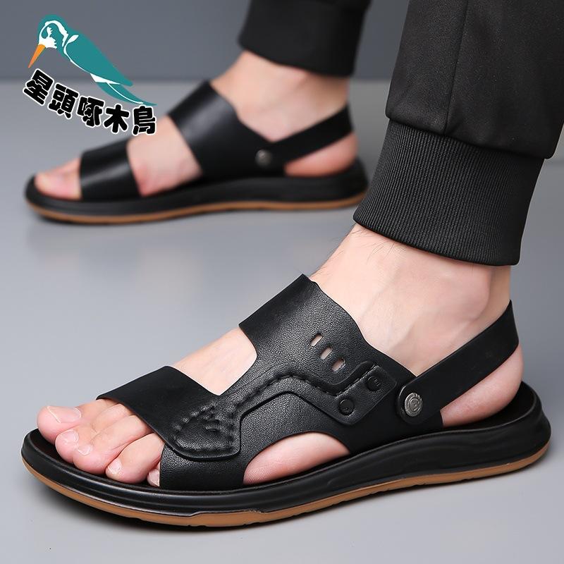 Sandals men's 2025 summer dual-purpose driving cool slippers casual non-slip soft-soled breathable beach shoes