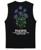 TRIPSHION Blue Flower Bundle Graphic Sleeveless - Black