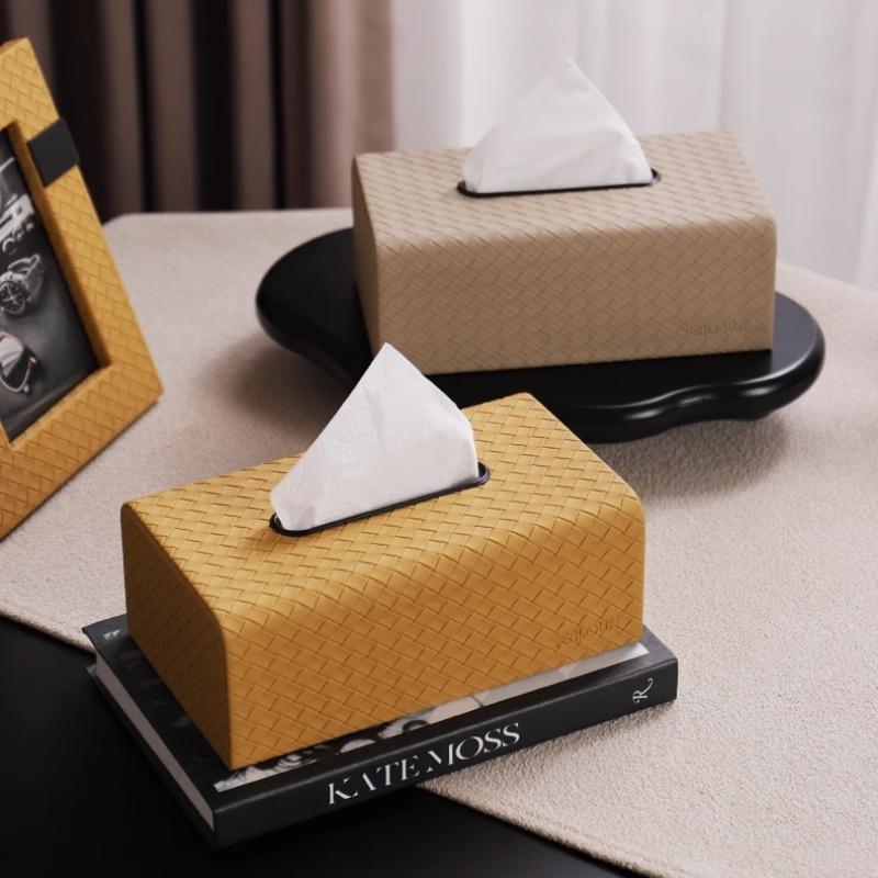 Luxuriöse gewebte Leder-Taschentuchbox Tischdeko für die Lobby, das Wohnzimmer, den Couchtisch-Organizer mit erstklassiger Handwerkskunst