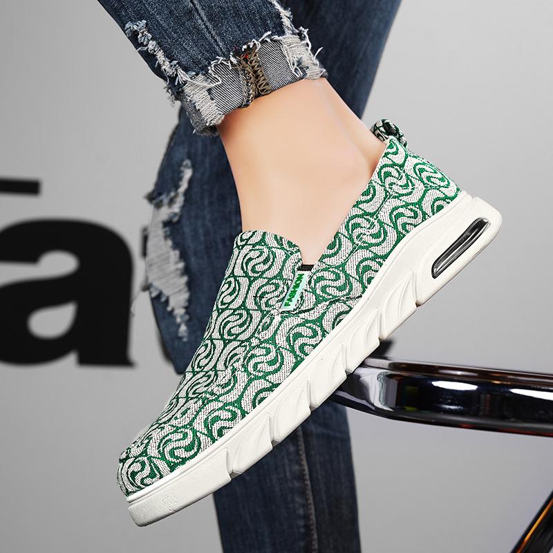 Summer Fashion Loafers Man Green Slip-on Canvas Shoes For Man Espadrille Breathable Flat Men's Leisure Shoes Zapatos Para Hombre