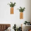 2PCS Boho Style Wooden Wall Planter Decorative Wall Flower Pot Hanging Flower Vase  Home Decor