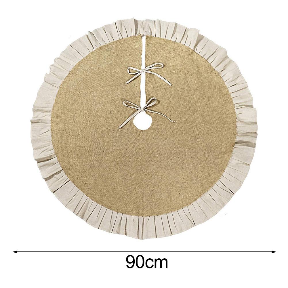 

Tree Skirt Made of Burlap Fabric for Holiday Setup - 35.4 inches 47.2 inches 35.4inch