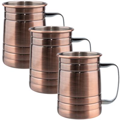 16.0oz Medený hrnček Moscow Mule 1/2/3ks Odolné medené pivné hrnčeky Hrnček na kávu Pohár na mlieko Hrnček z čistej medi tiki Nápojové sklo
