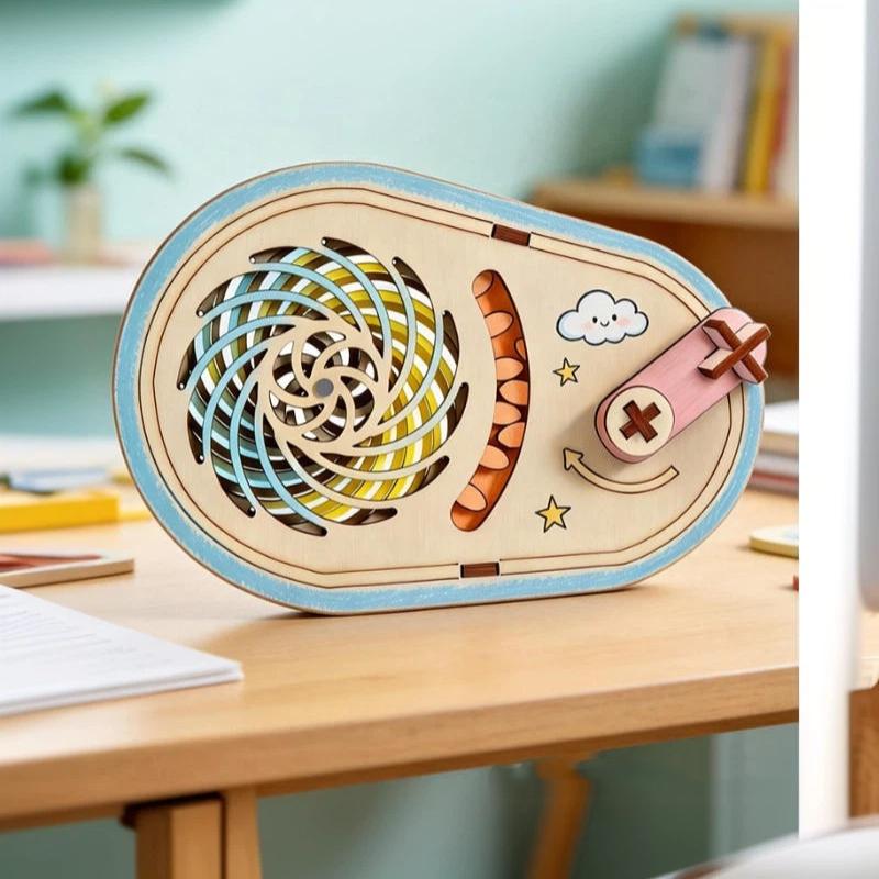 1Set Diy 3D Wooden Puzzle Kit Assembly Learning Mechanical Busy Board Science Experiment For Kindergarten Kids