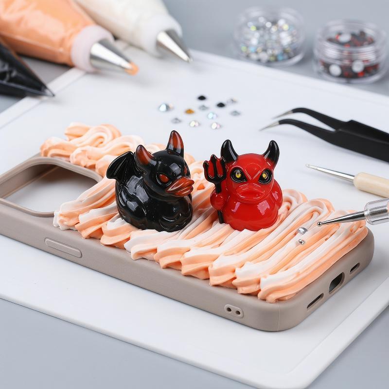 Halloween Miniature Resin Ducks Ghost Figurines 12Pcs Fadeless for Fairy Garden Window Sill Balcony Home Decor