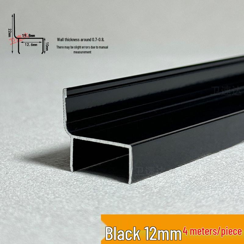 Aluminum Alloy Toilet Partition Door Edge Stop Strip Hardware - Thickened H-profile Card Slot