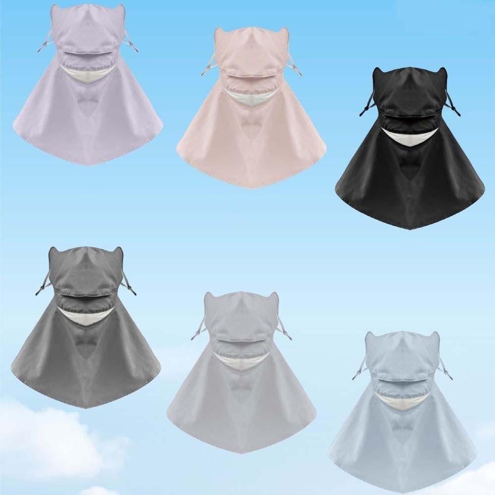 Ice Silk Sunscreen Mask with Shawl Thin Breathable Sunshade Mask Cycling Face Sun Protection  Women
