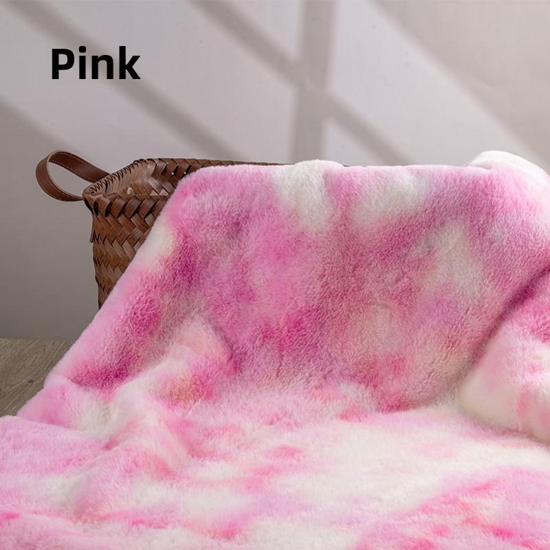 Rainbow Tie-Dye Plush Fabric By The Meter for DIY Toy Blanket Pillow Carpet Doll Sofa Hat Sewing Imitation Rex Rabbit Fur Cloth