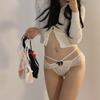Girls Ice Silk Bow Japanese Style Lolita Panties Low-Rise Thong Underwear Female Lingerie