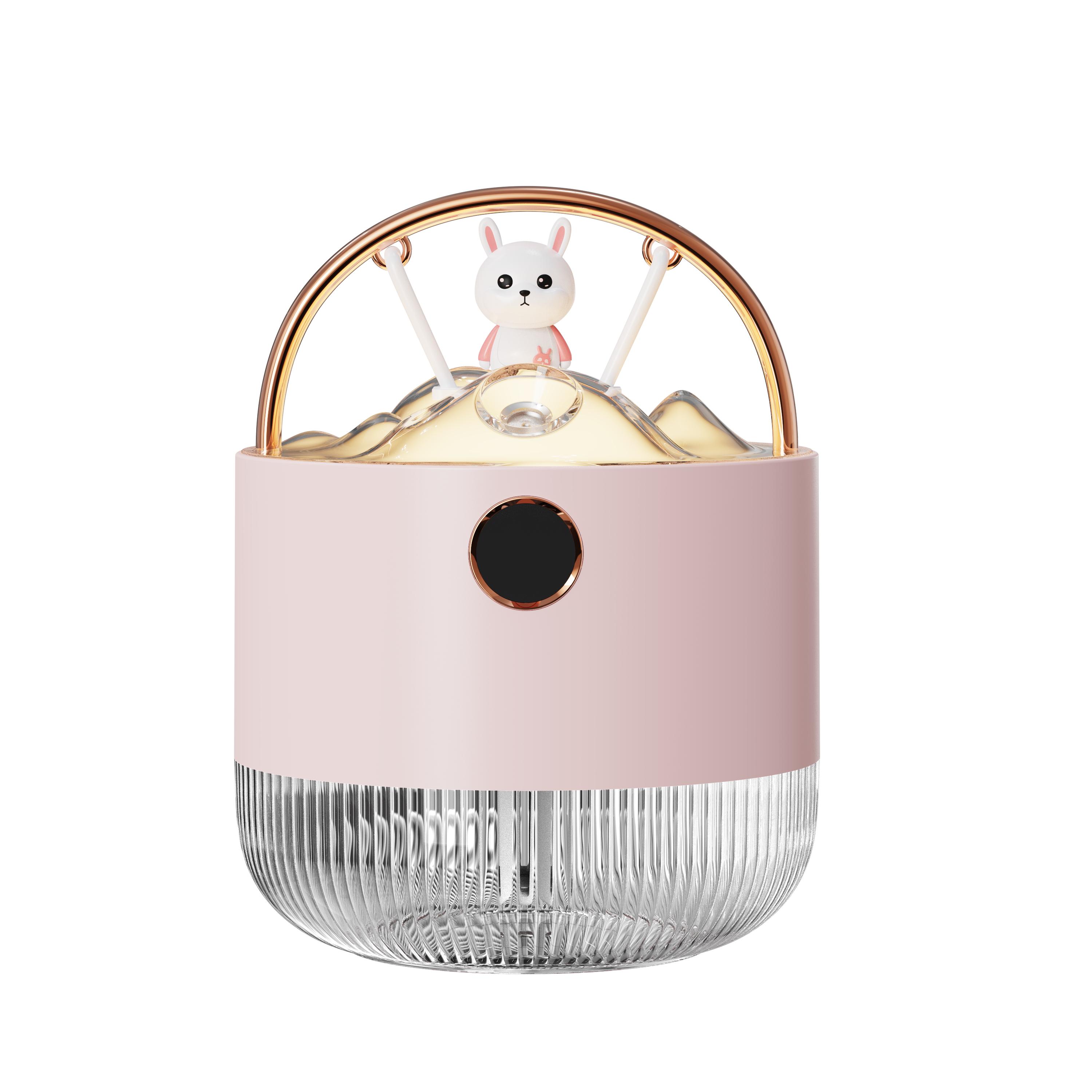 

600 мл Cartoon Swing Увлажнитель воздуха USB зарядка 2000 мАч аккумулятор беспроводной портативный ультразвуковой холодный туман арома диффузор увлажнитель розовый