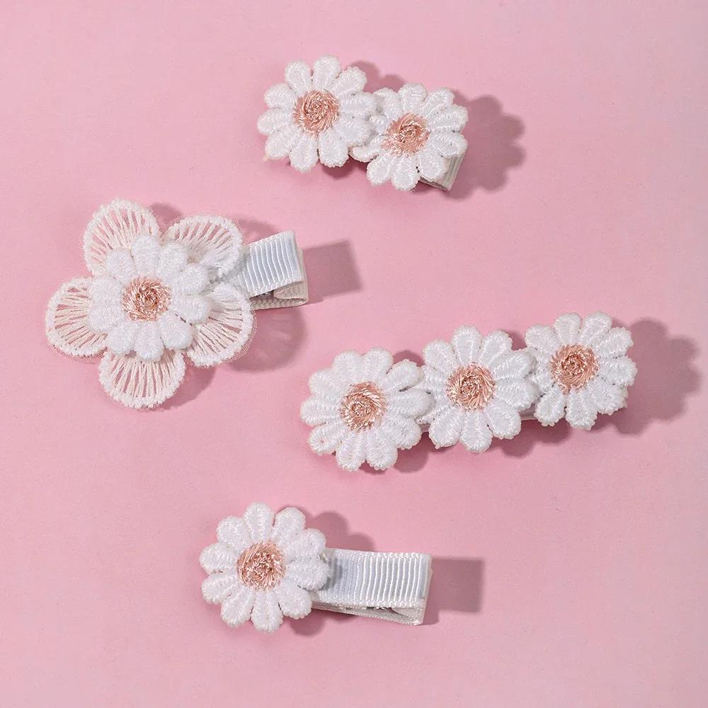 2 Stück Niedliche Baby Mädchen Haarspangen Gänseblümchen Blume Kinder Haarnadeln Prinzessin Haarspange Kind Haarschmuck Frühling Koreanischer Stil Haarklammern