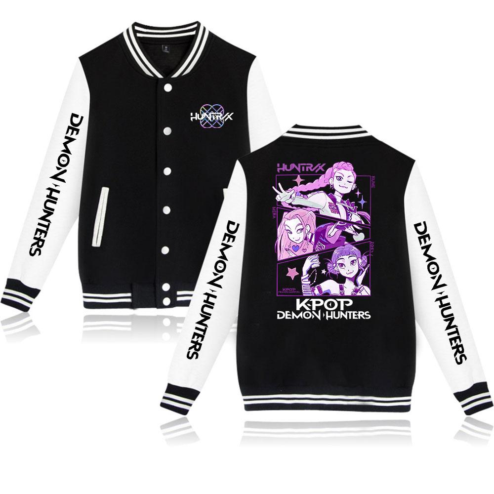 New Fashion Women Men's Jackets Bomber Jacket KPop Demon Hunters Baseball Jacket Oversize Hip Hop Outerwear for College Couples Clothing