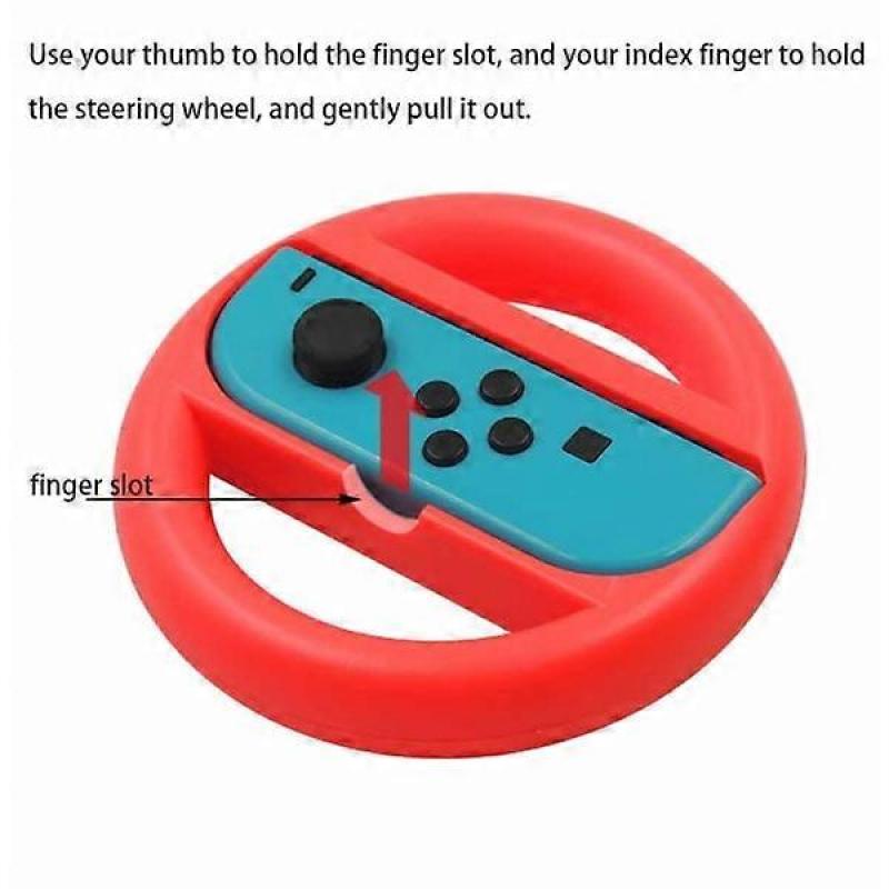 Steering Wheel Game for Nintendo Switch Controller, 2 PCS Racing Wheel Compatible with Mario Kart